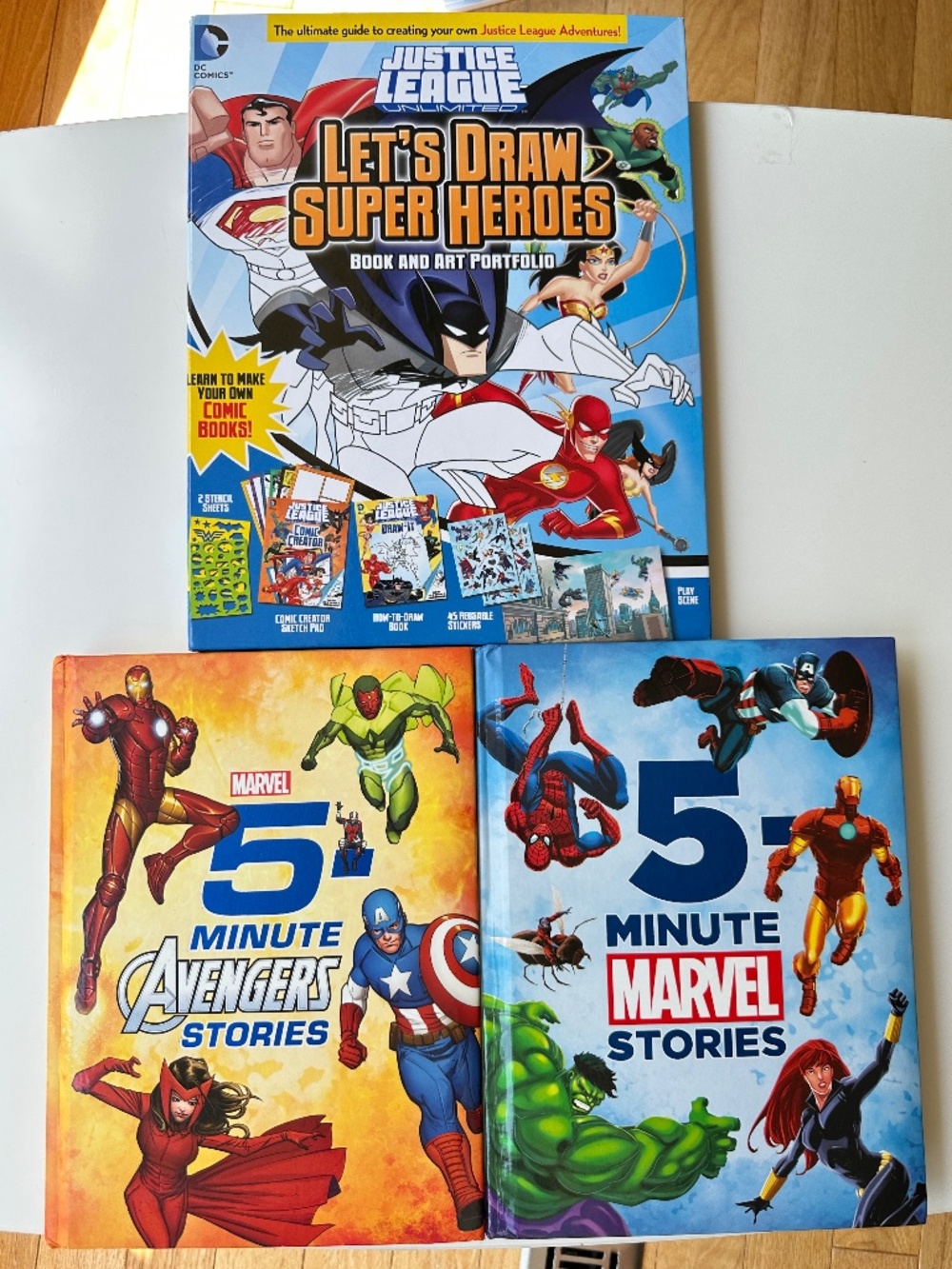 Kids Boy 5-minutes Hard Cover Story Book Bundle Avengers Marvel Justice League